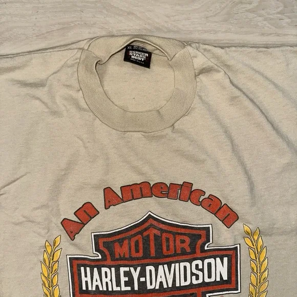 Vintage 80s Harley Davidson Shirt Size Large American Success Story Biker Eagle - Picture 4 of 8